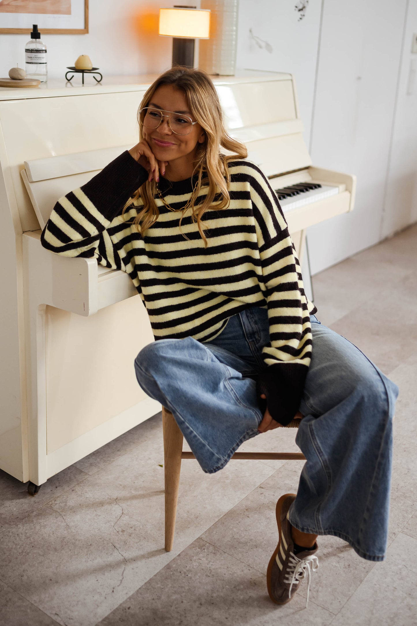 Yellow and Brown Emilie Sweater