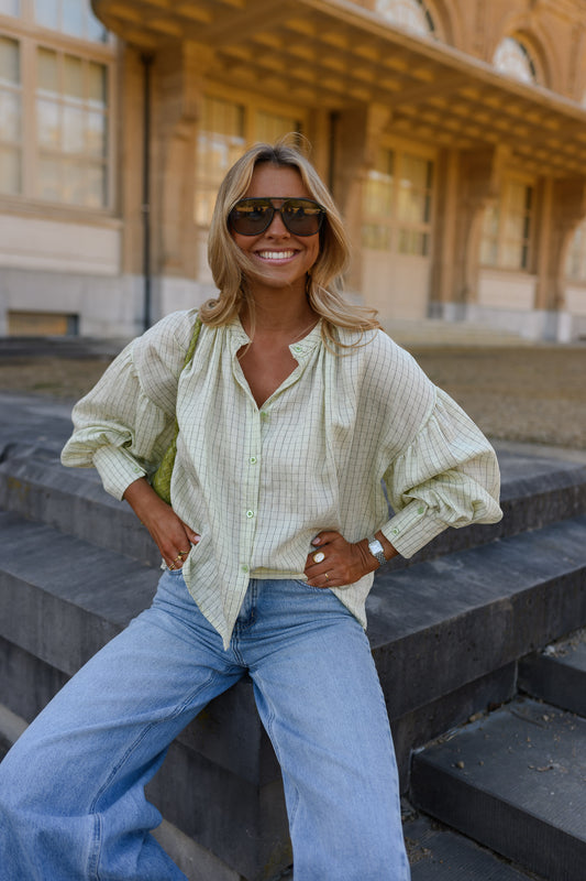 Yellow Checkered Dorine Blouse