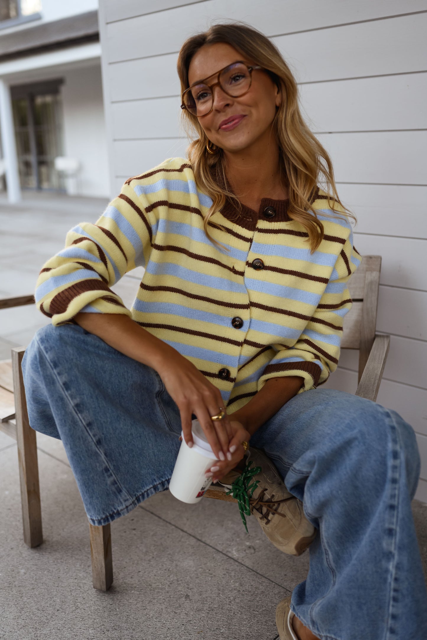 Yellow Striped Bianca Cardigan