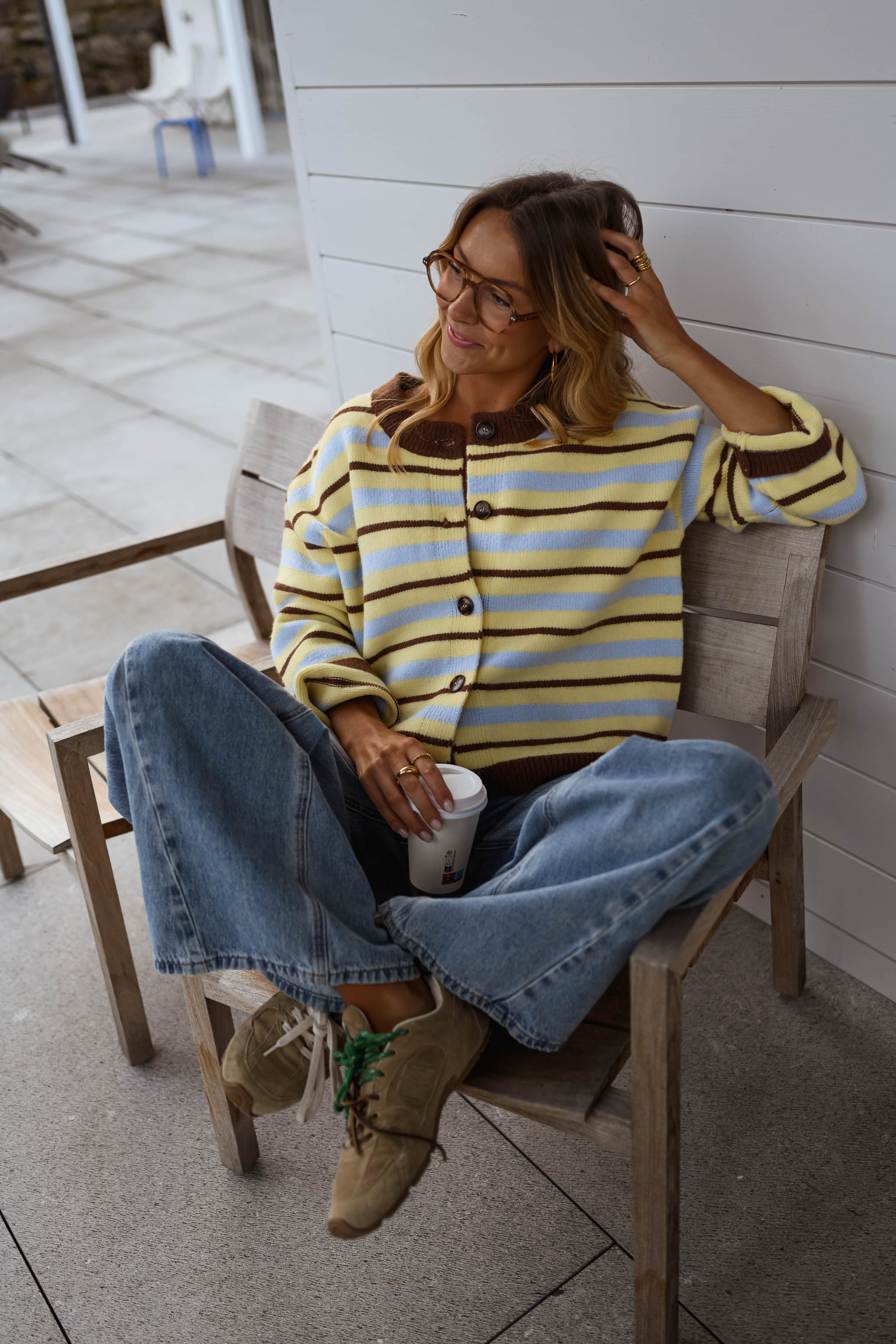 Yellow Striped Bianca Cardigan