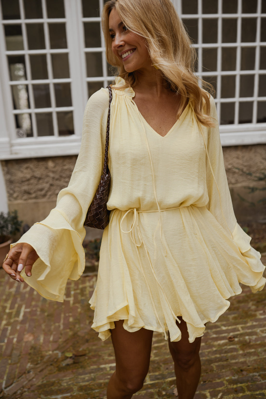 long flowy yellow dress Elegant Yellow Linen Maxi Dress Sleeveless Pinafore Dress Flowy A-Line Dress Swing Dress Custom Handmade Dress Summer Dress Women Dress