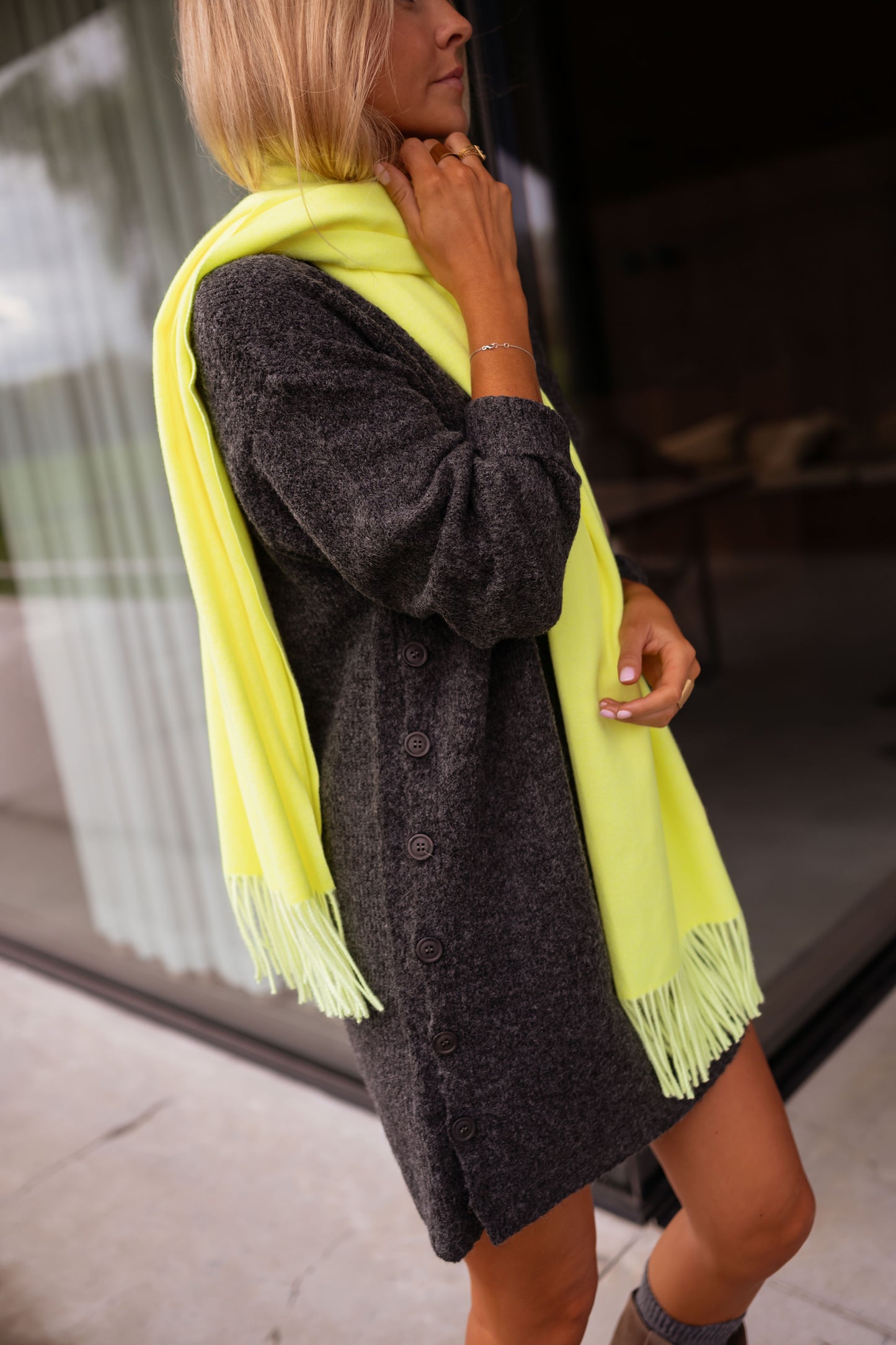 Yellow Cashmere Ronald Scarf