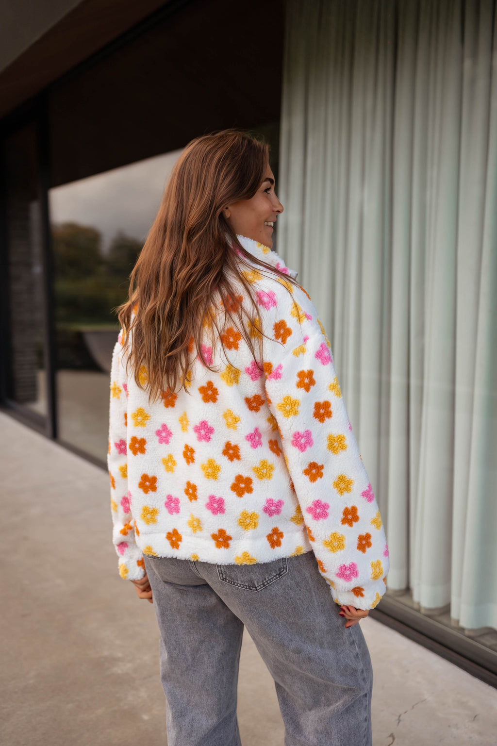 Ecru Floral Danilo Polar Fleece Jacket – Easy Clothes North America