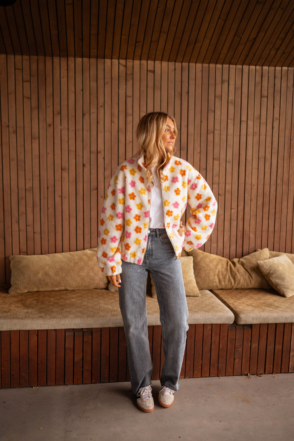 Ecru Floral Danilo Polar Fleece Jacket – Easy Clothes North America