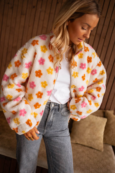 Ecru Floral Danilo Polar Fleece Jacket – Easy Clothes North America
