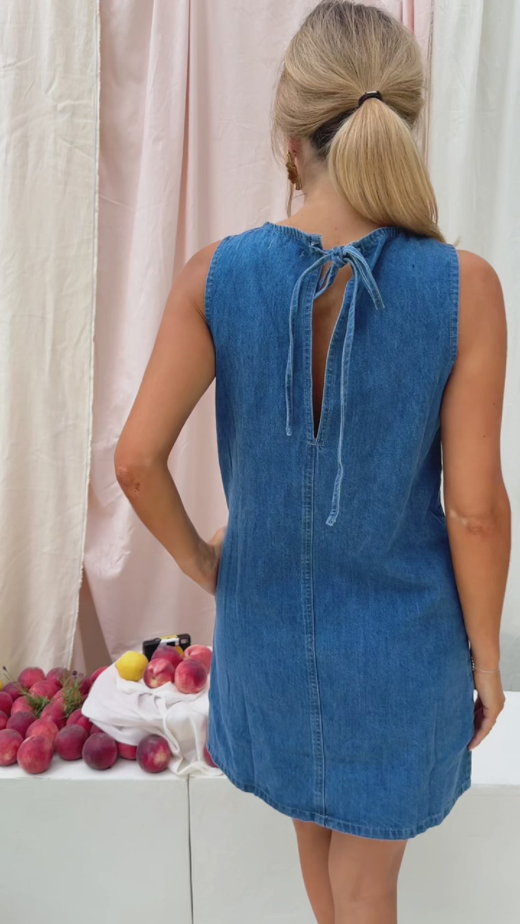 cheap denim dress Take Me Back Strapless Denim Mini Dress Size L