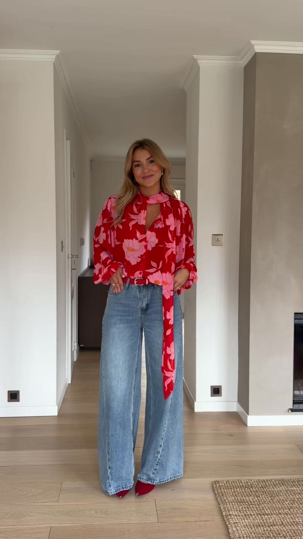 Red Patterned Georgina Blouse – Easy Clothes North America