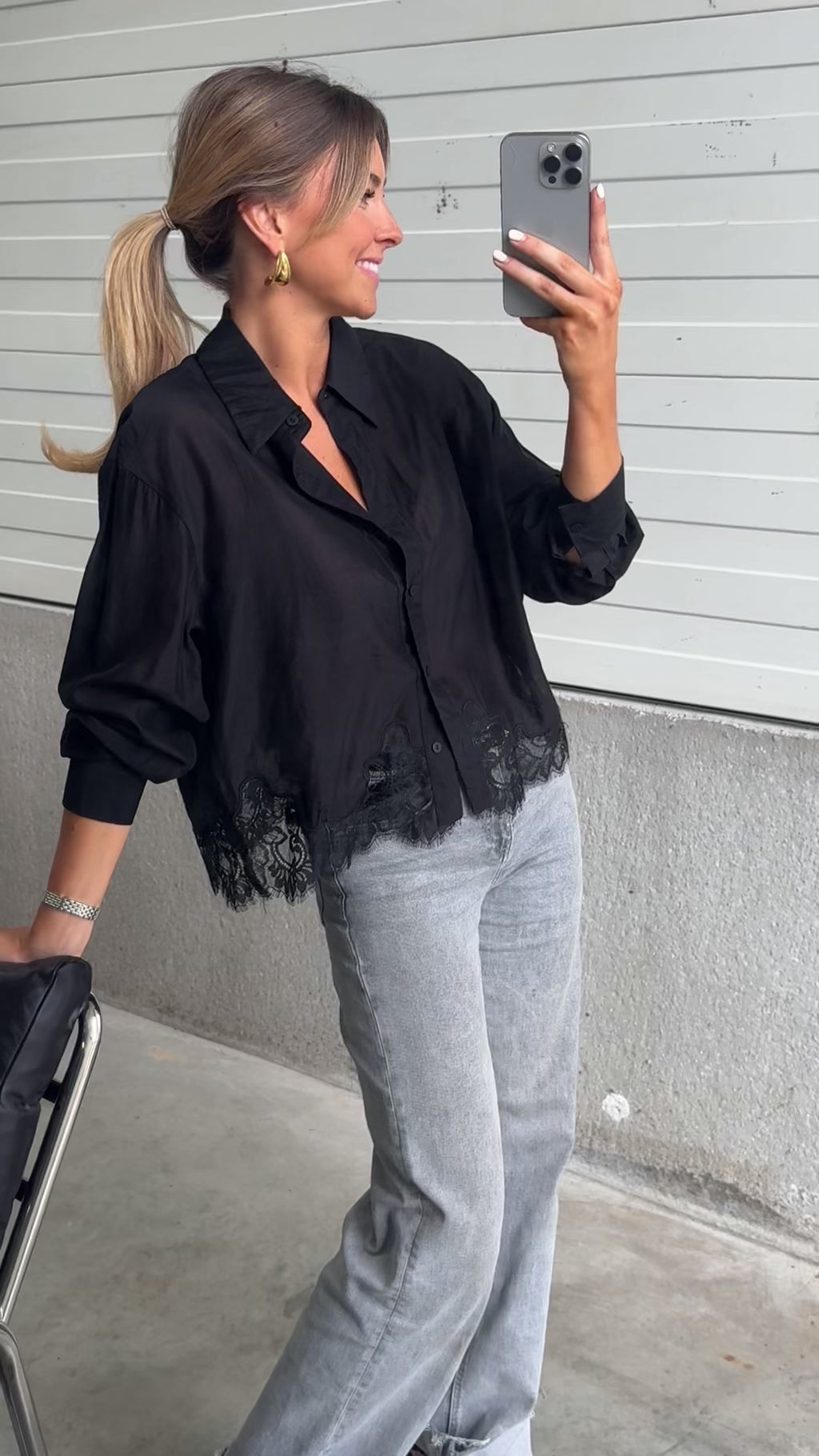 Black Ivan Lace Shirt | Easy Clothes | Easy Clothes North America