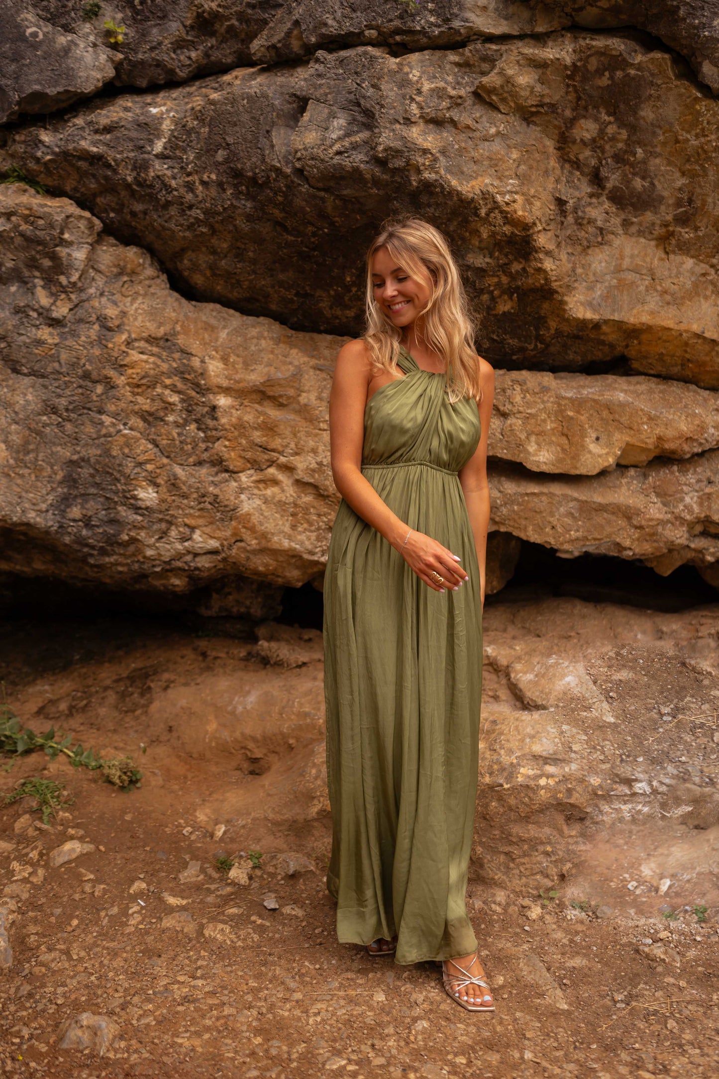 Green Silk Floria Dress