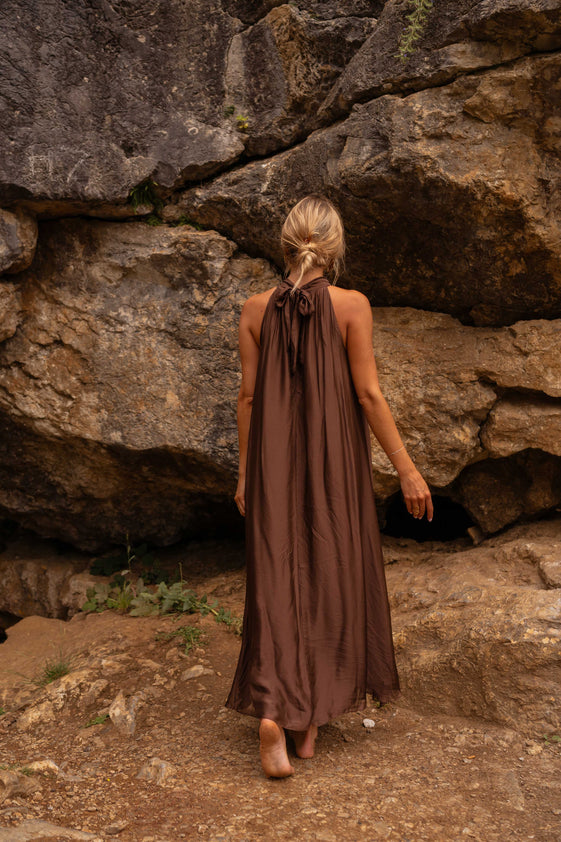 Chocolate Silk Thea Dress Easy Clothes North America Chocolate Silk Thea Dress Easy Clothes North America