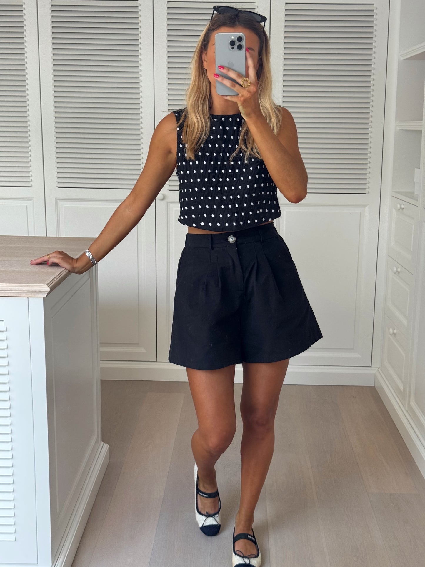 Black Polka Dots Pietra Top