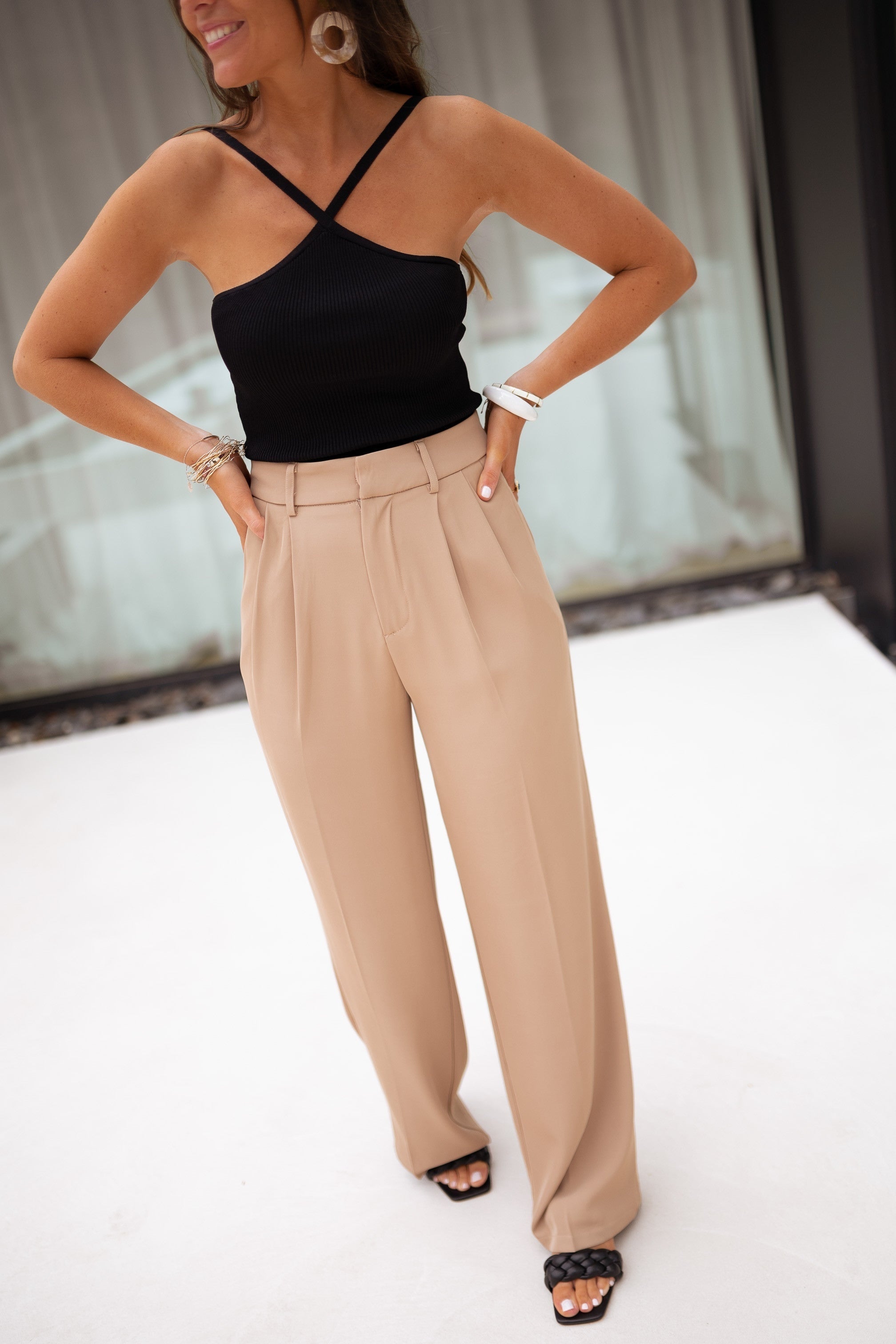 Beige Victor Pants - Easy Clothes North America