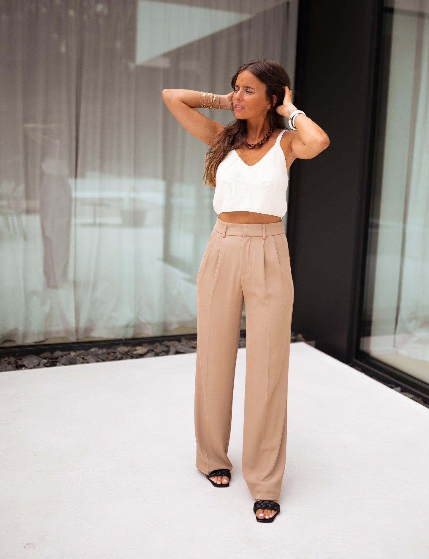 Beige Victor Pants - Easy Clothes North America