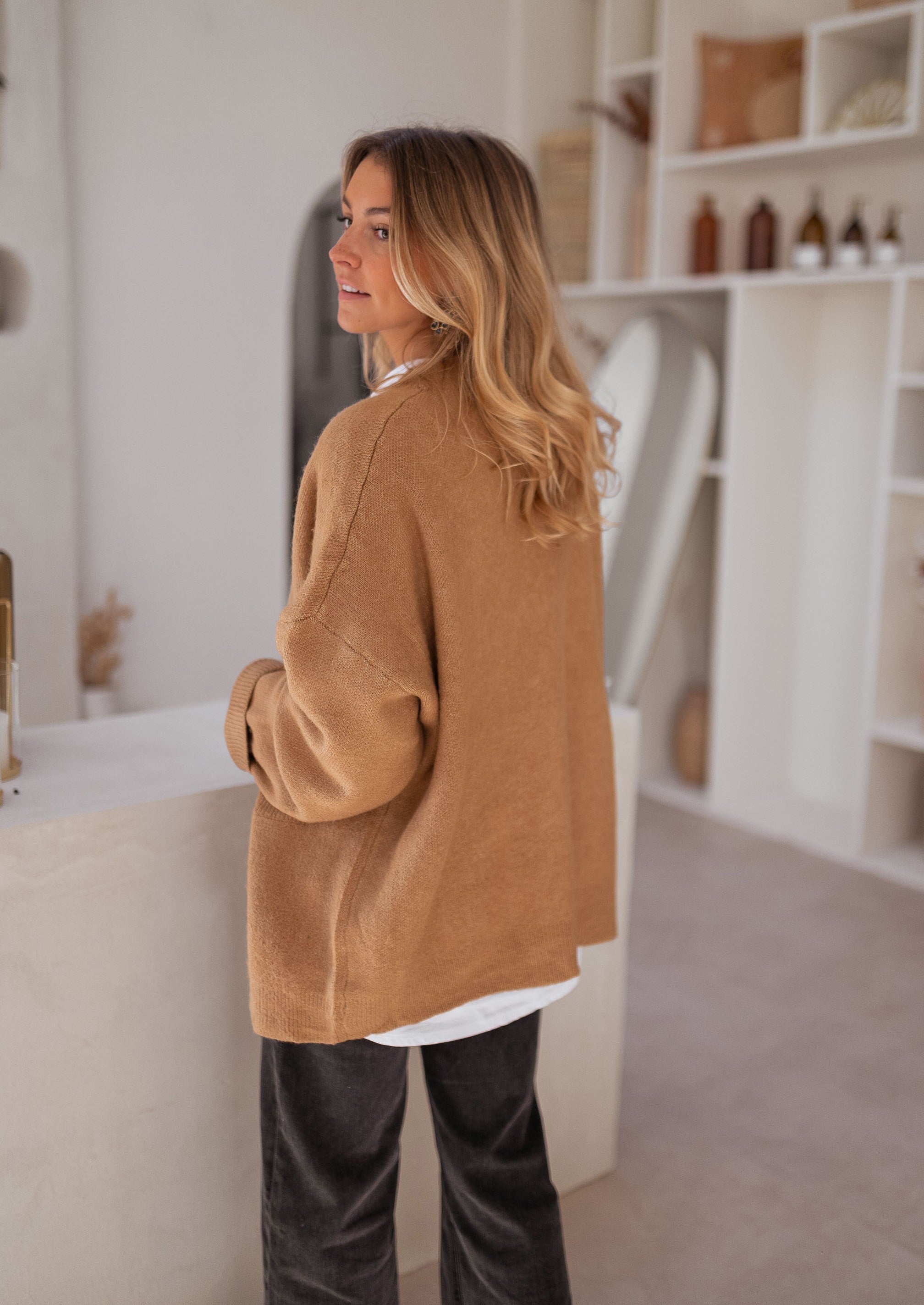 Camel Villers Cardigan - Easy Clothes North America