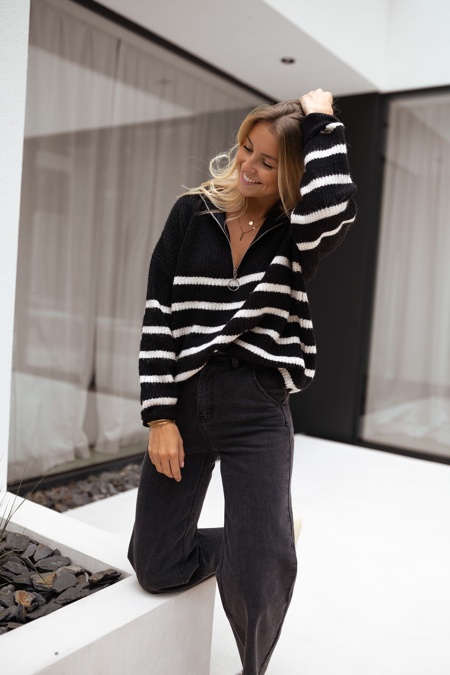 Black Striped Lelio Sweater