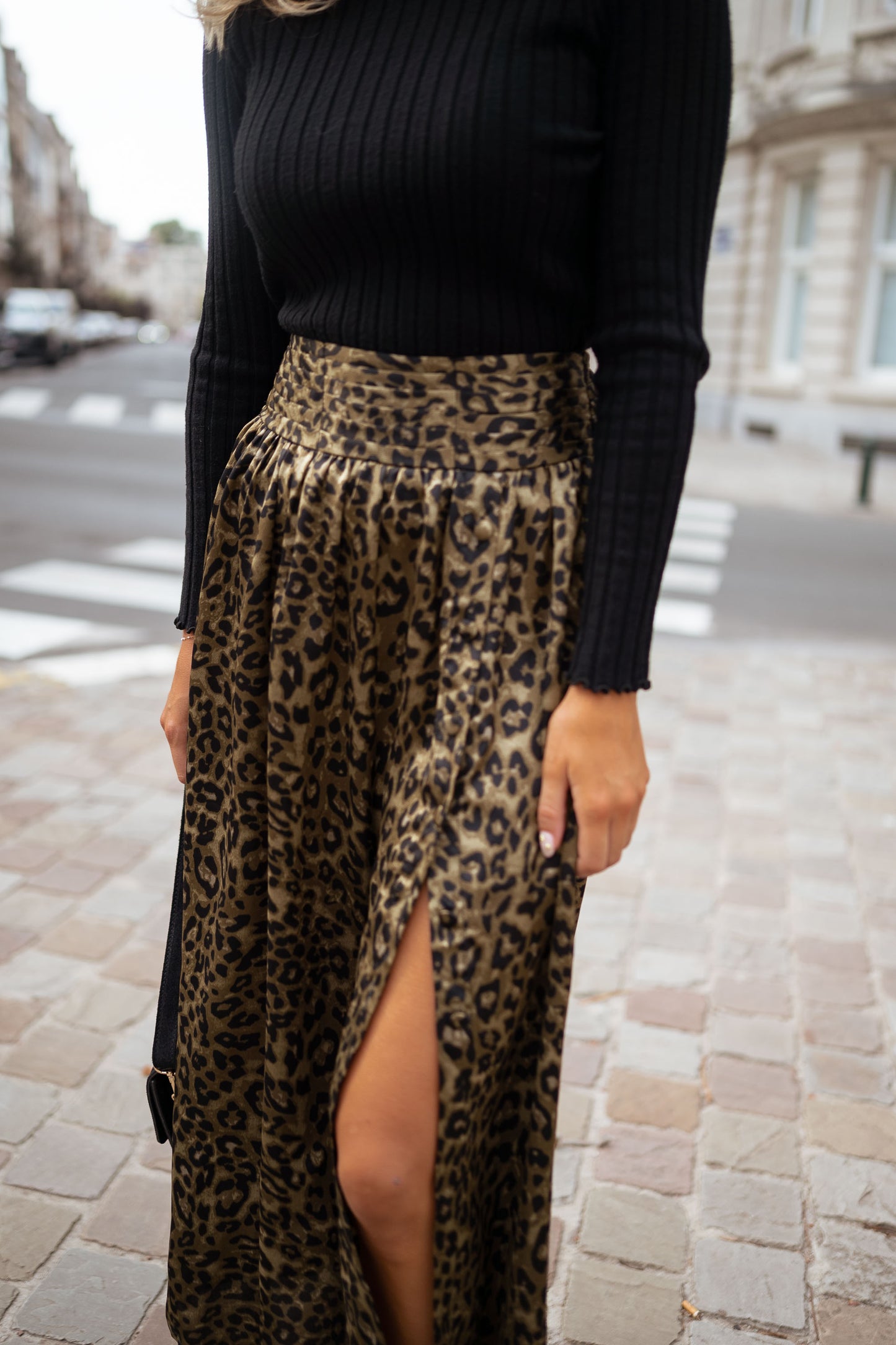 Khaki Leopard Print Rosalie Skirt