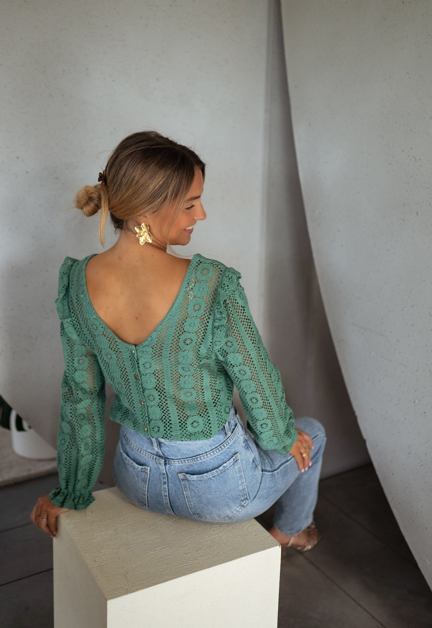 Green Lace Mencia Blouse