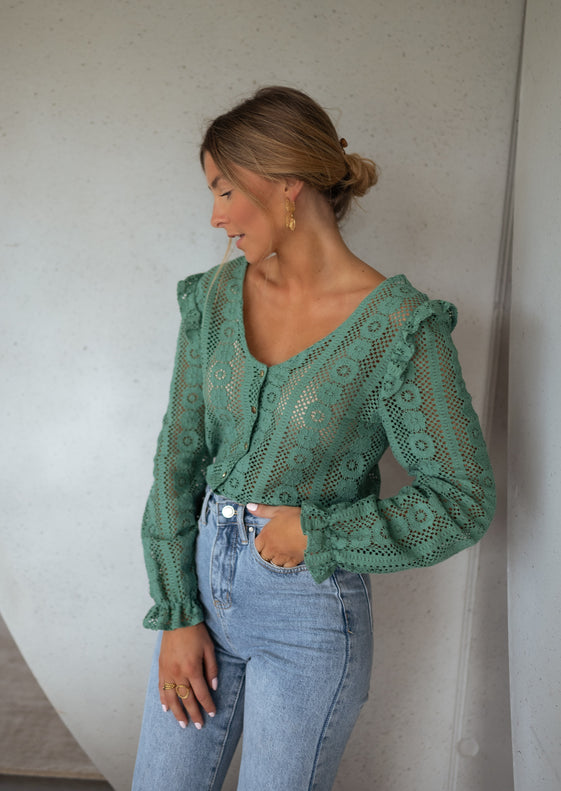 Green Lace Mencia Blouse