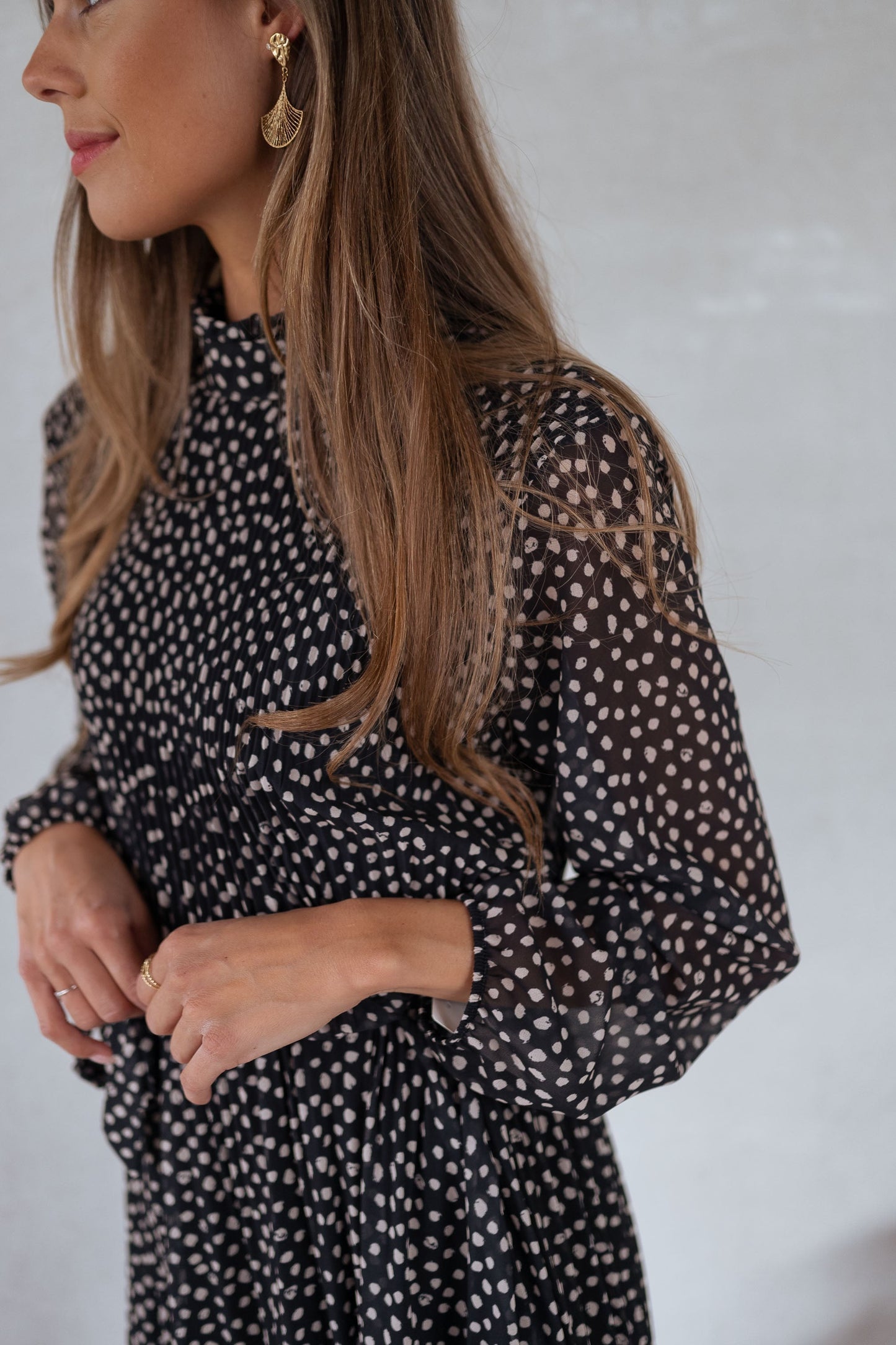 Black Aurore Polka Dot Dress