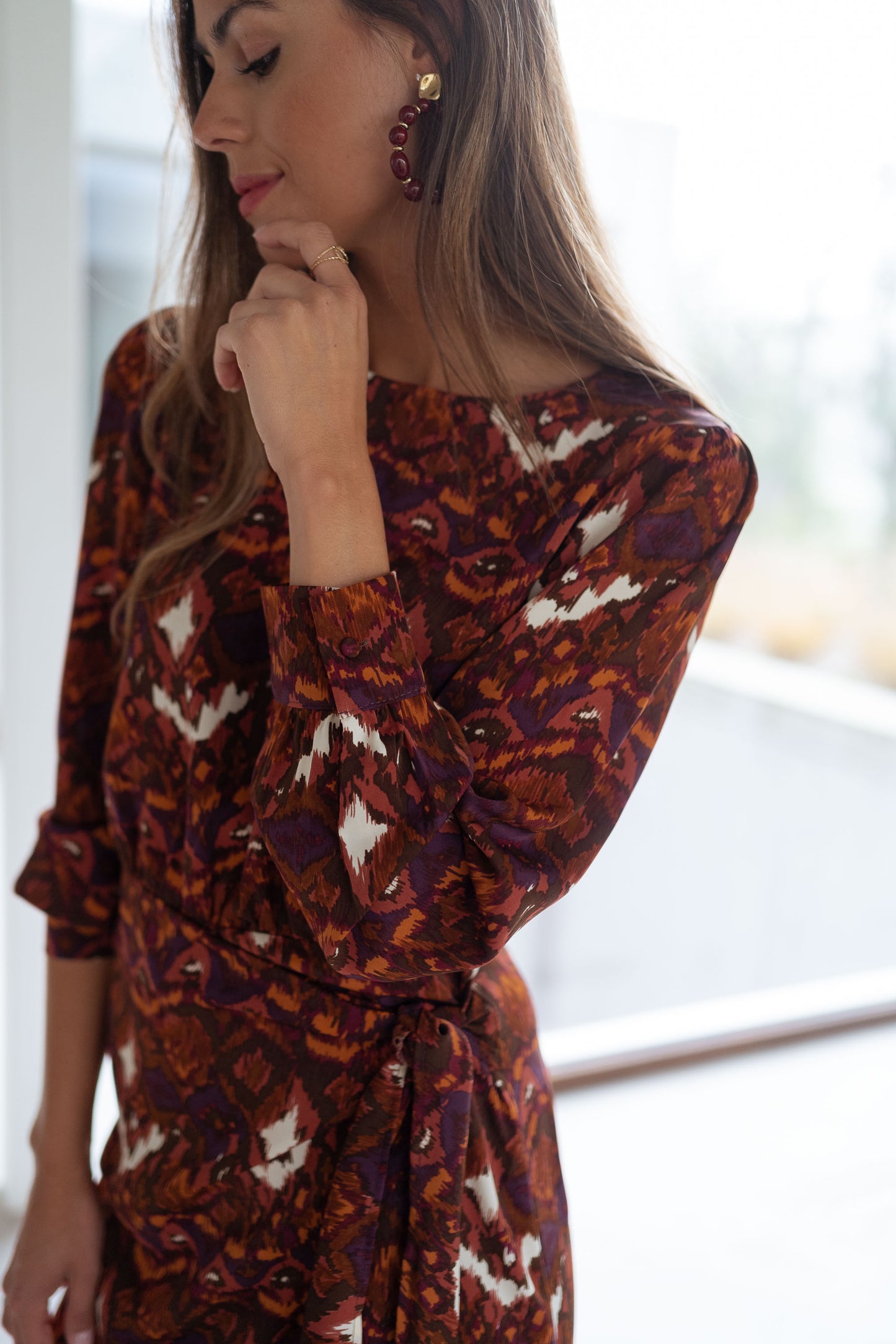 Brown Giulia Patterned Dress