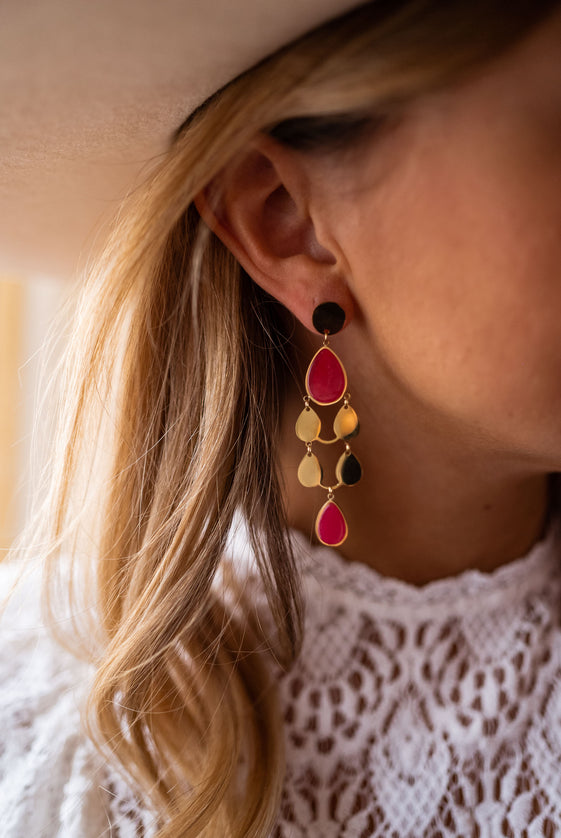 Golden and Pink Noan Earrings