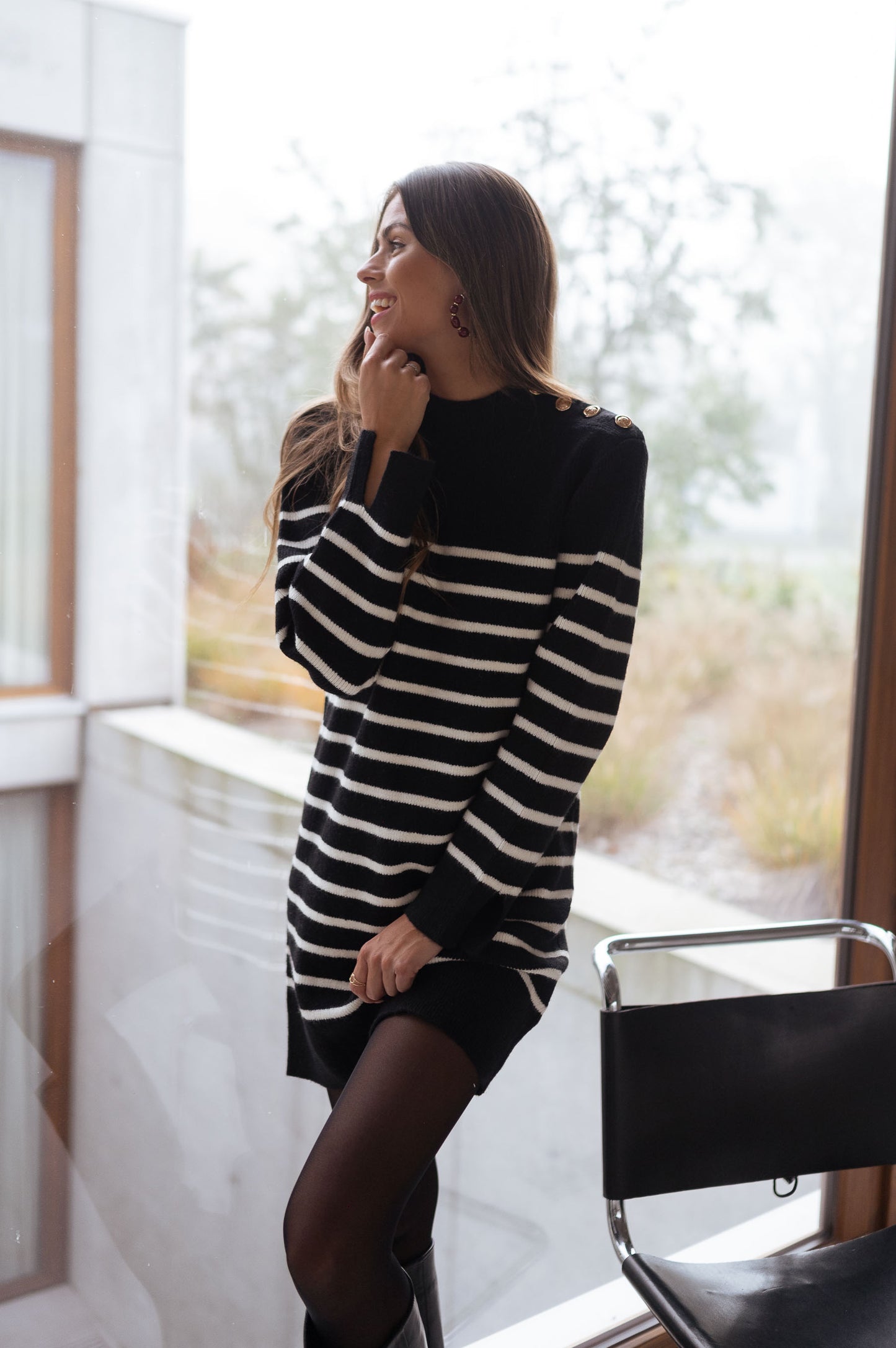 Manon Striped Sweater Dress