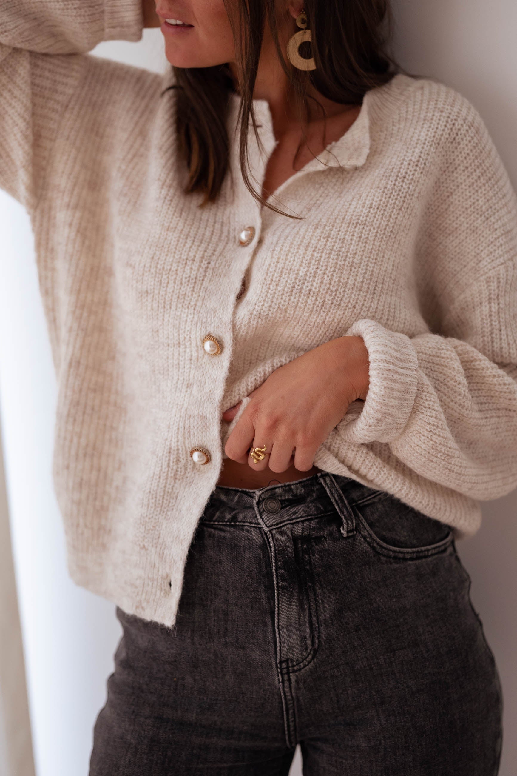 Beige Rufus Cardigan