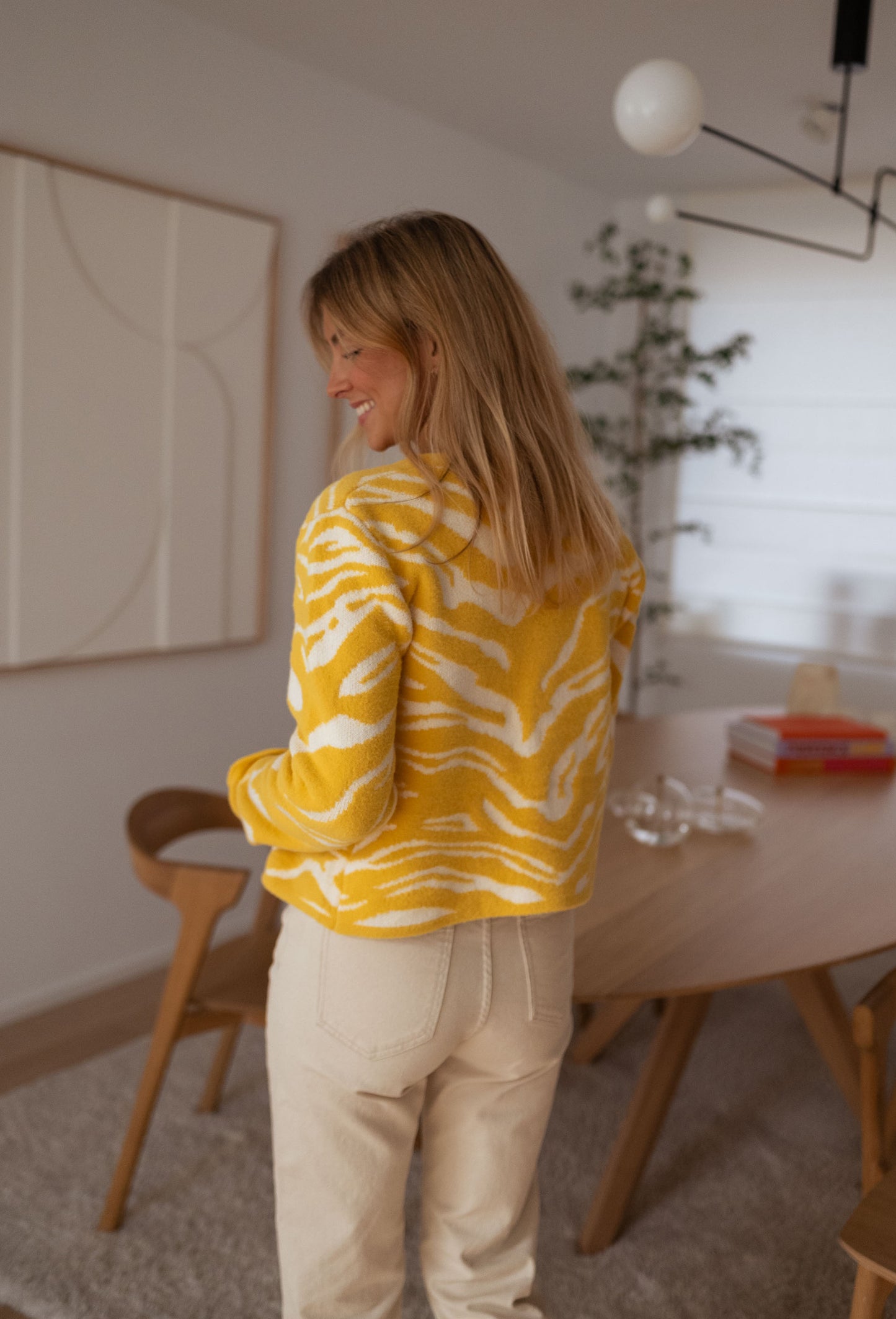 Ecru and Yellow Pacome Cardigan