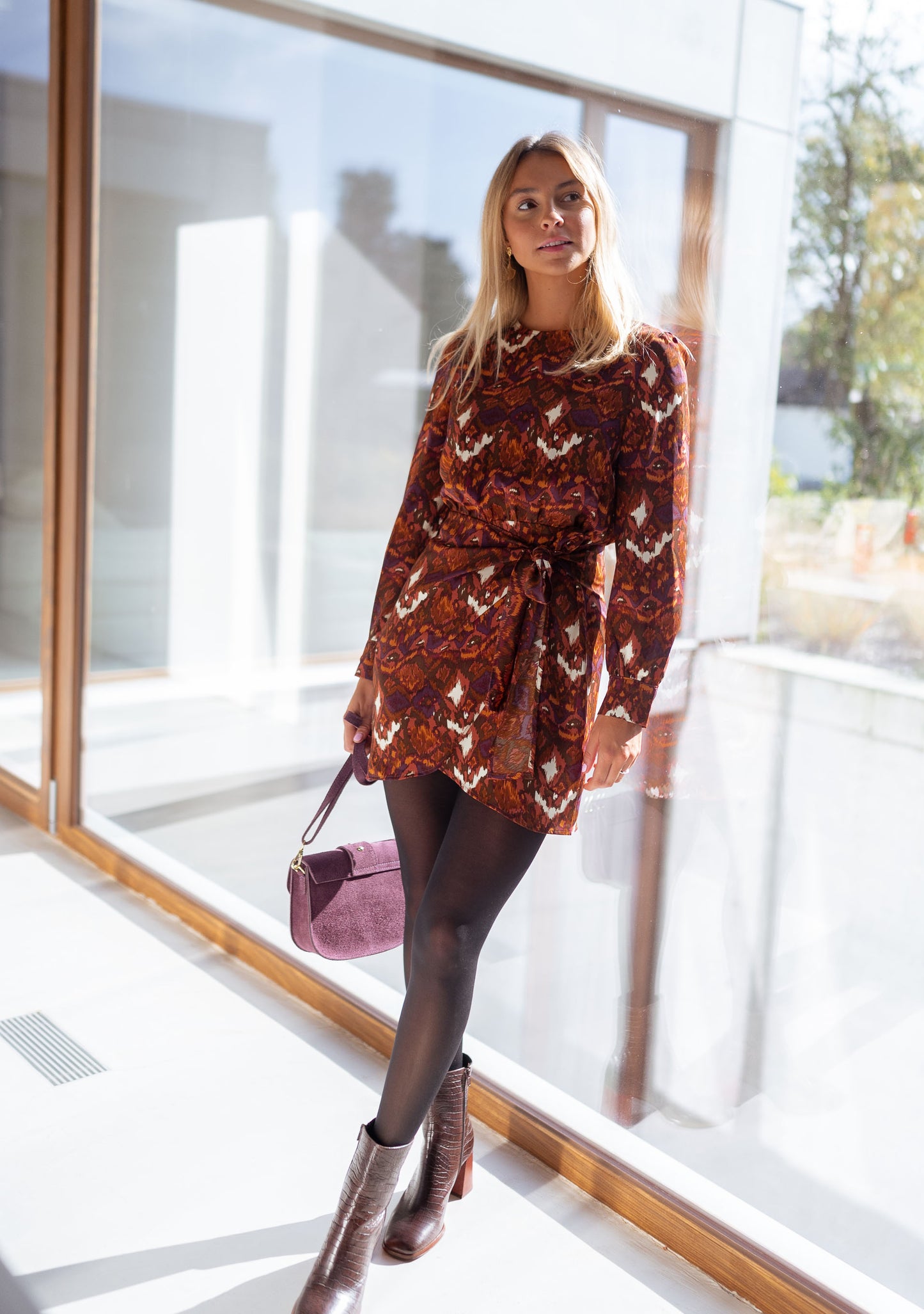 Brown Giulia Patterned Dress