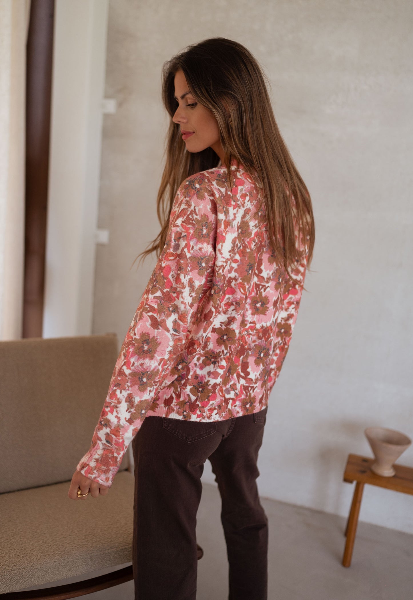 Pink Erica Floral Sweater