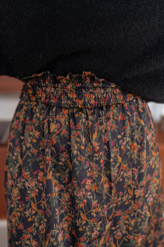 Black Bridget Floral Skirt