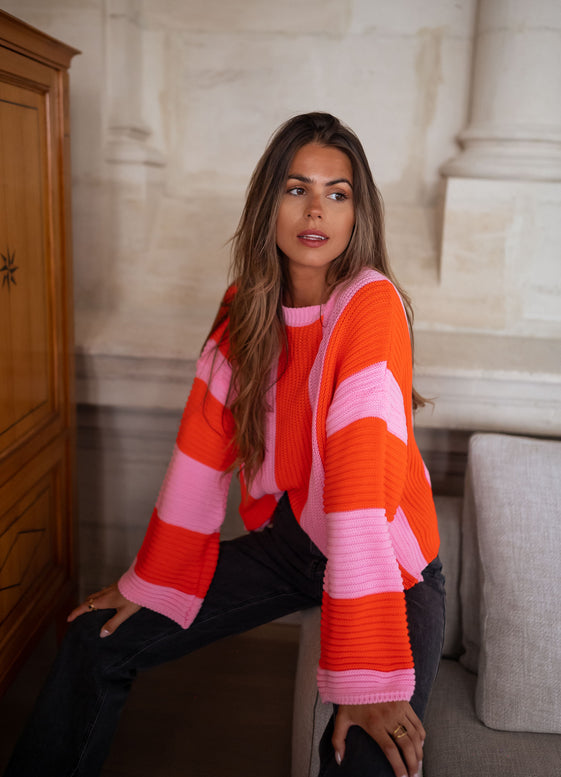 Pink and Orange Masson Sweater