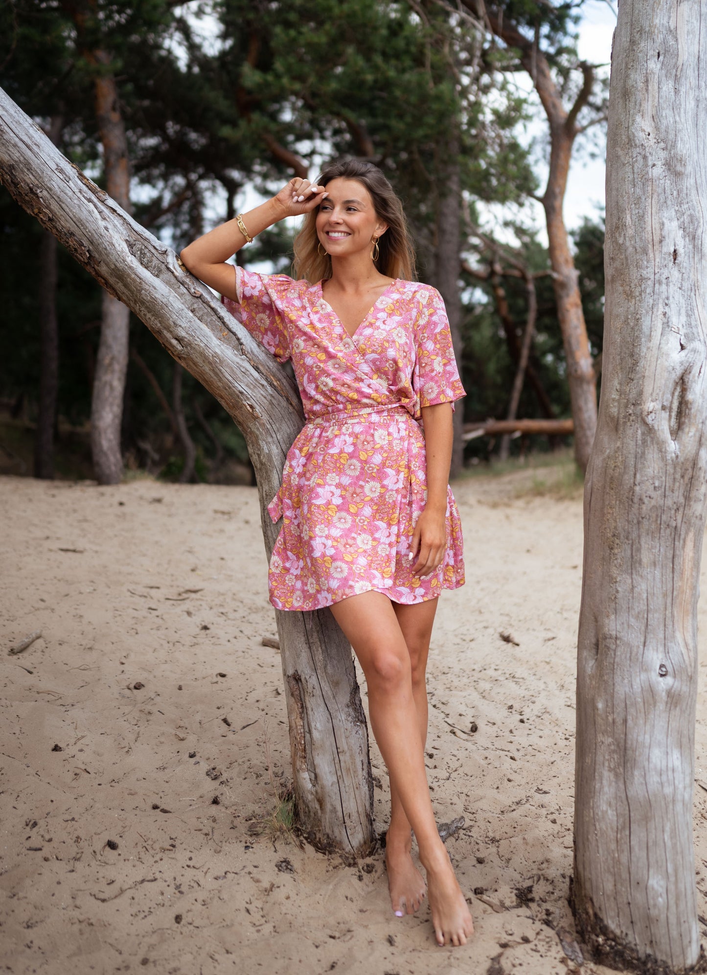 Pink Elorie Floral Dress