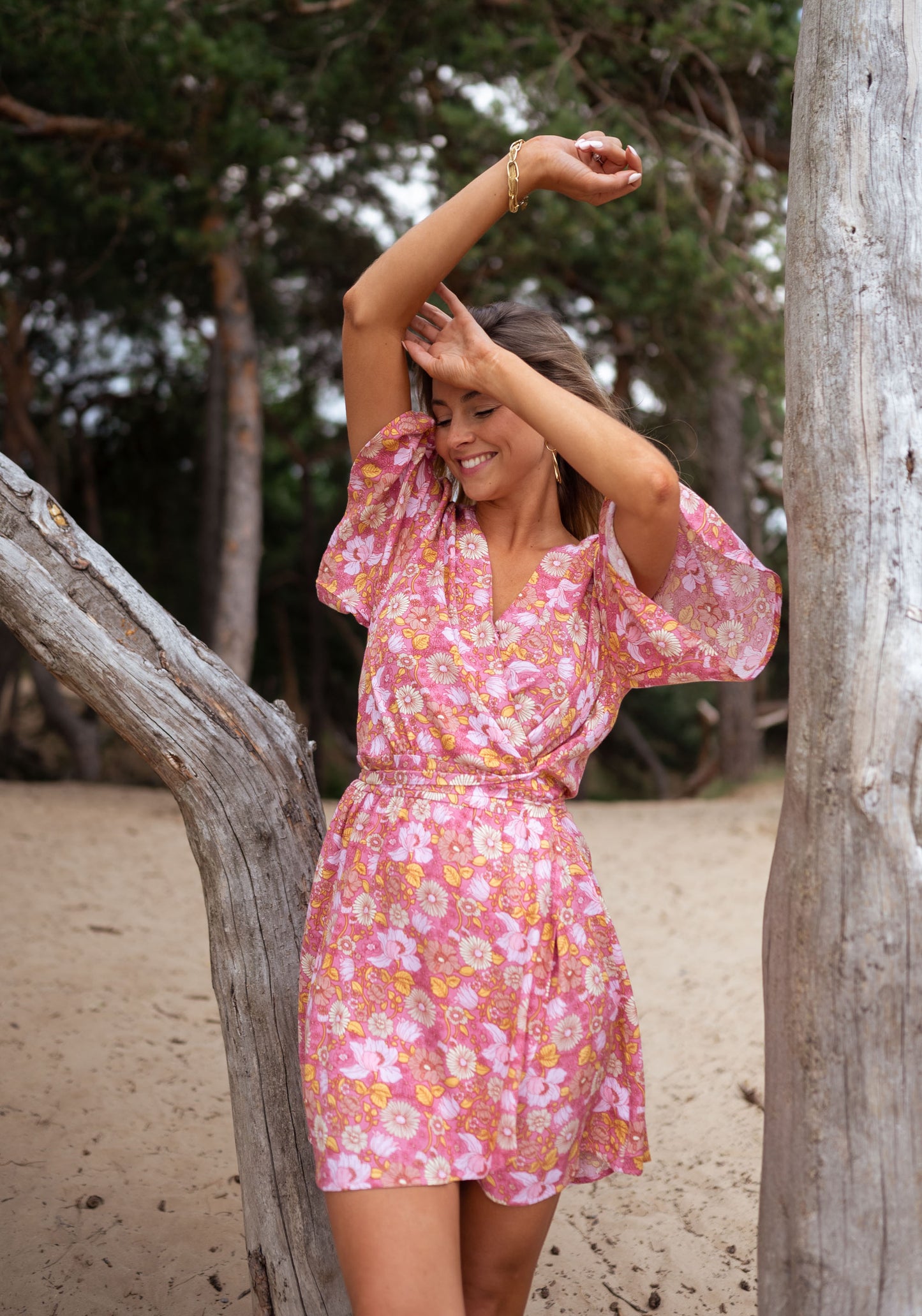 Pink Elorie Floral Dress