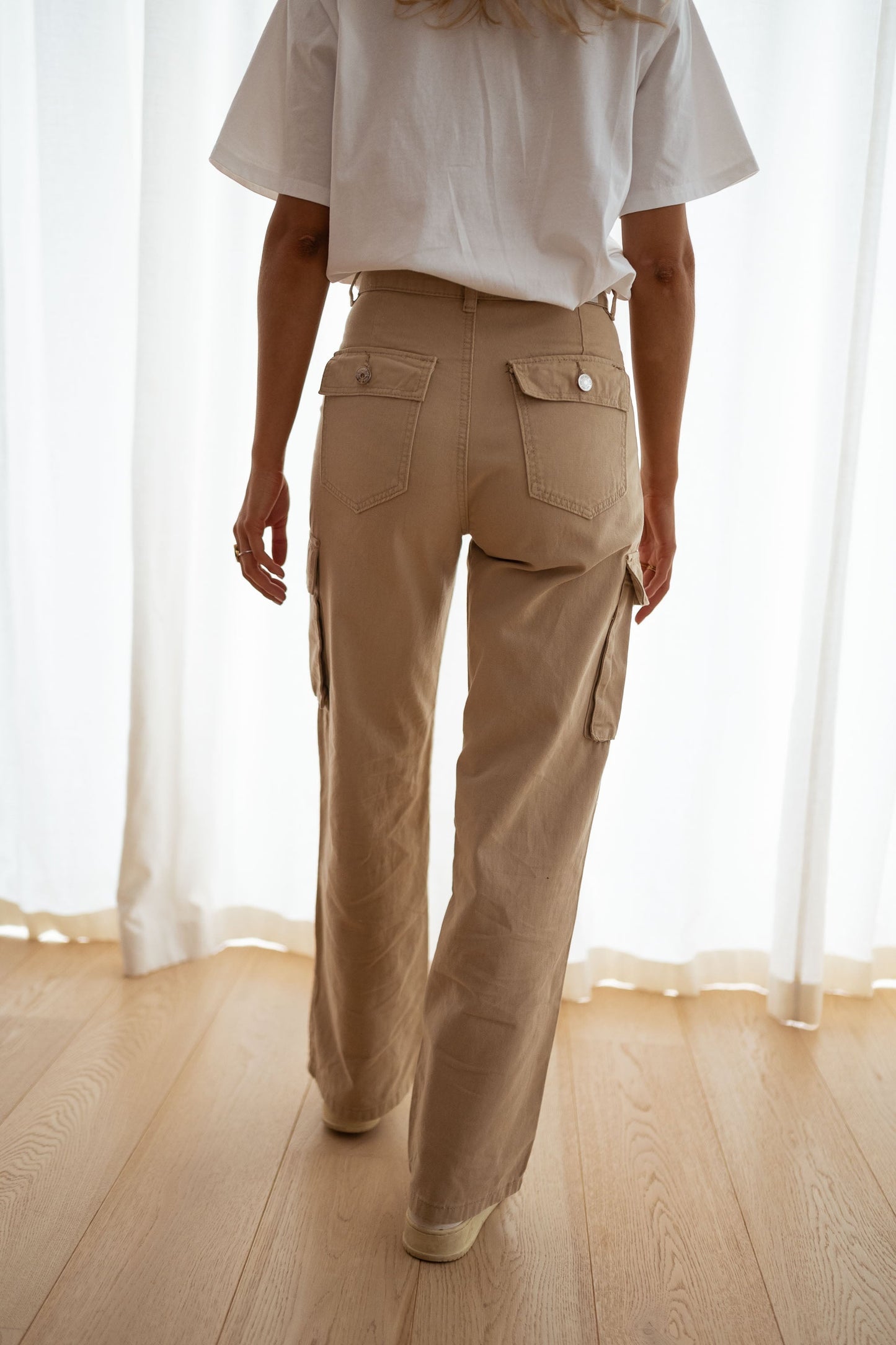 Beige Laurel Cargo Pants