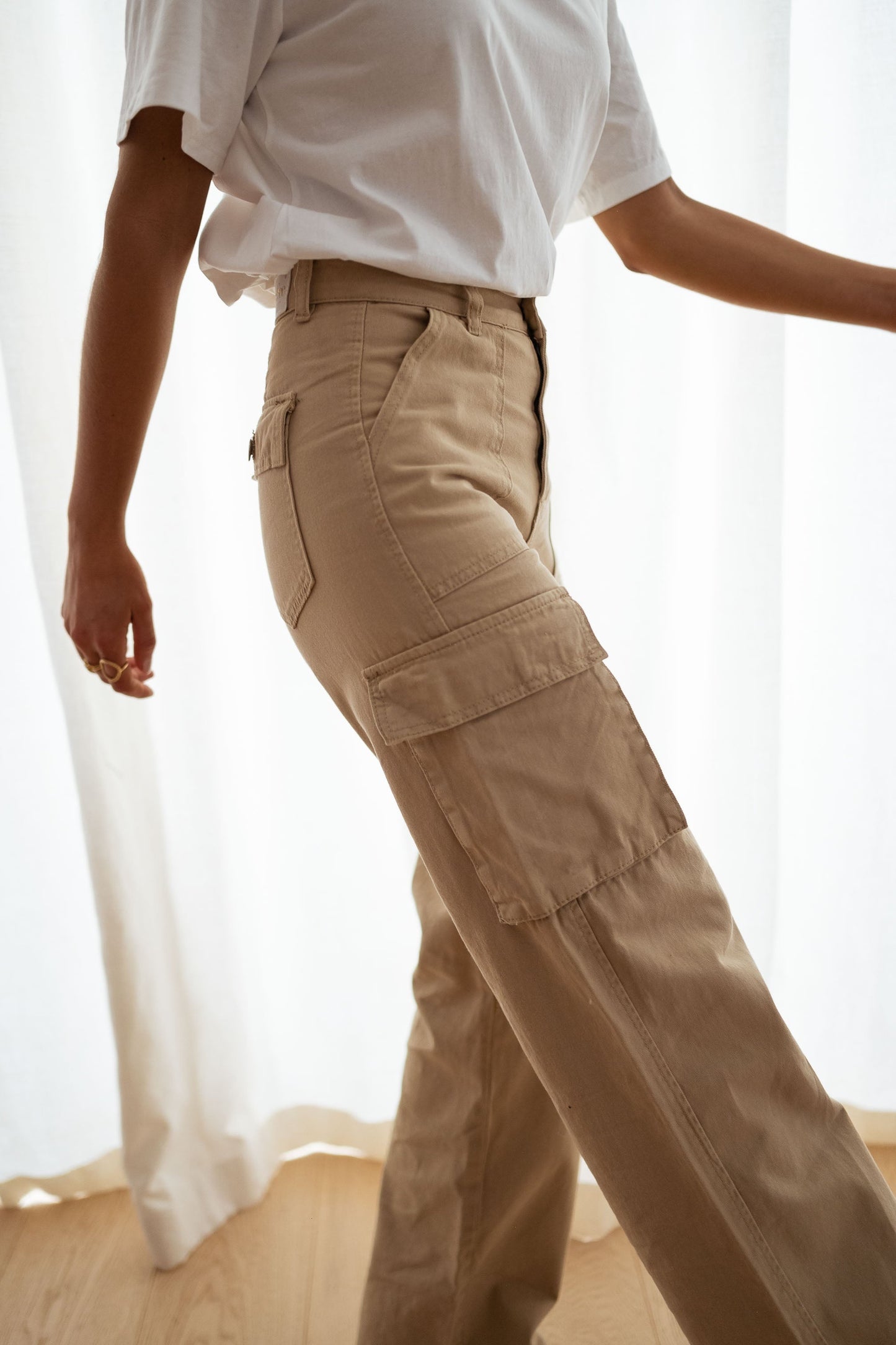 Beige Laurel Cargo Pants