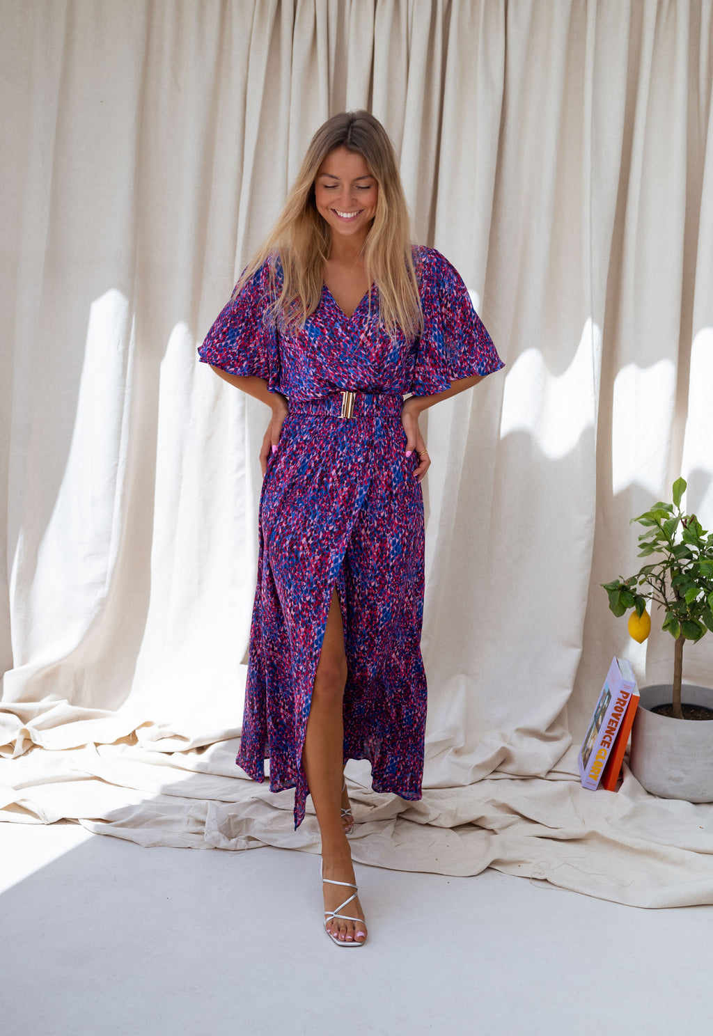 pink blue maxi dress Charlotte Maxi Dress by Amy Jane London - Light Blue, Pink and Red, Small | Hazel and Olive