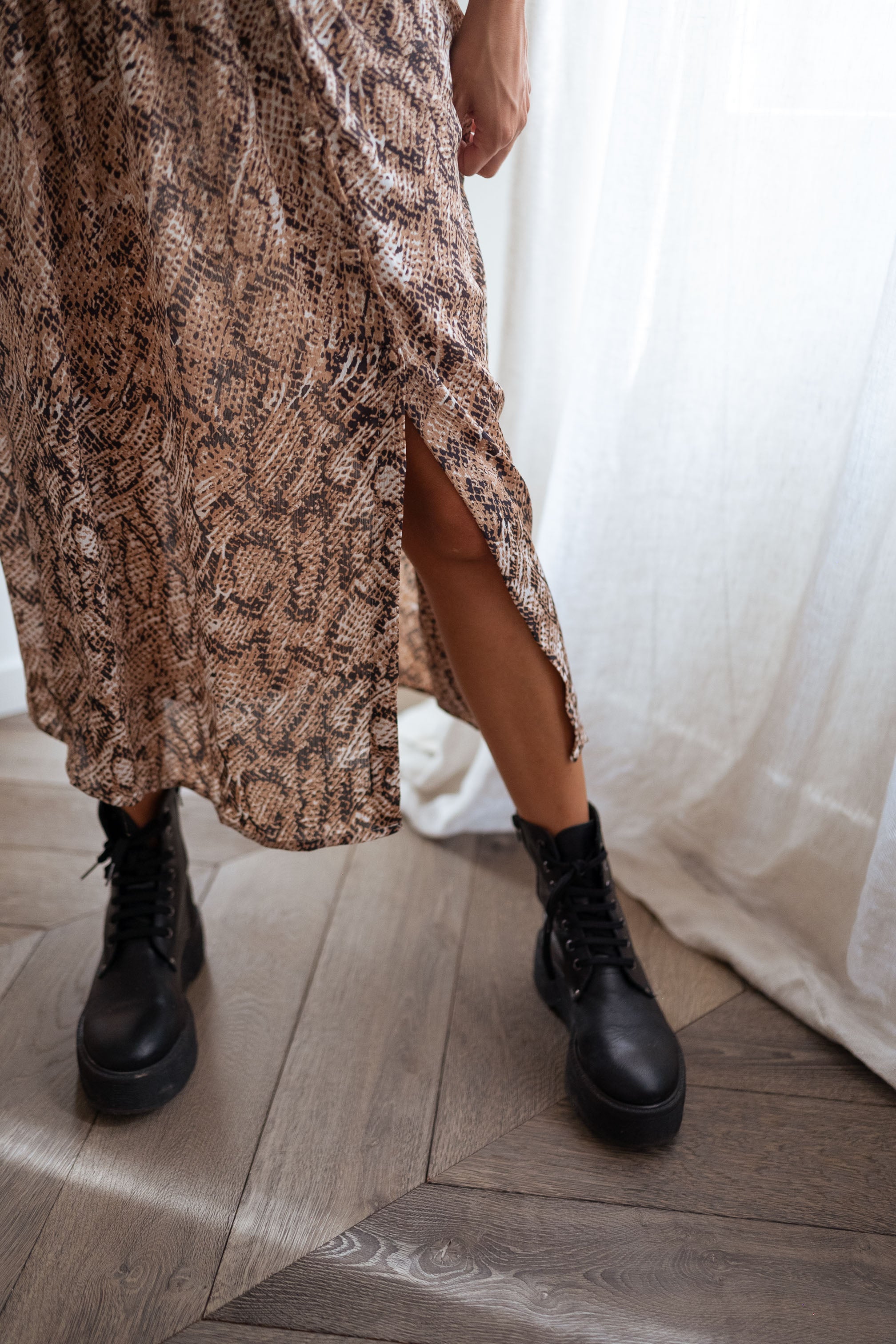 Chocolate Snake Print Rosalie Skirt