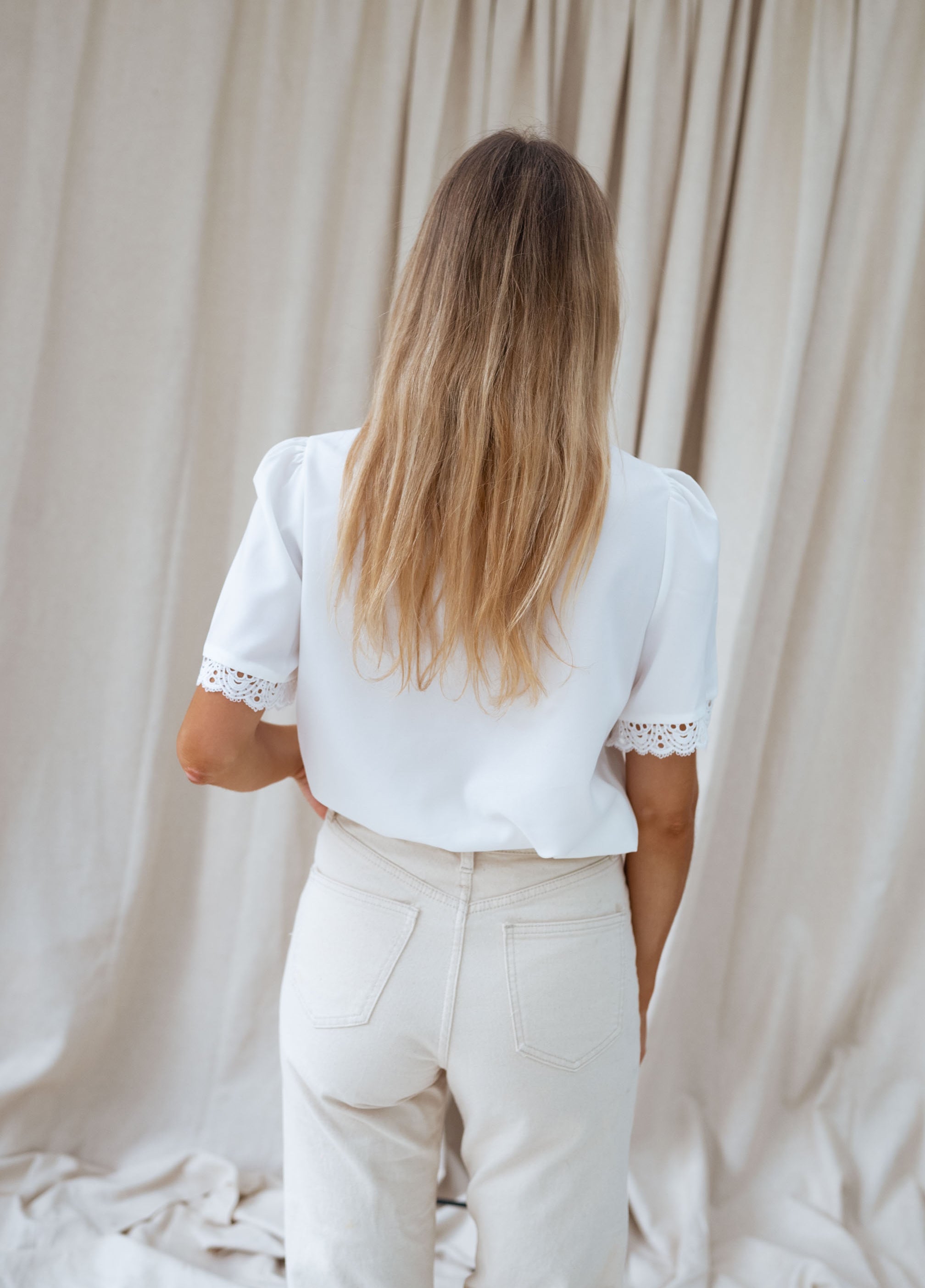 White Celie Blouse