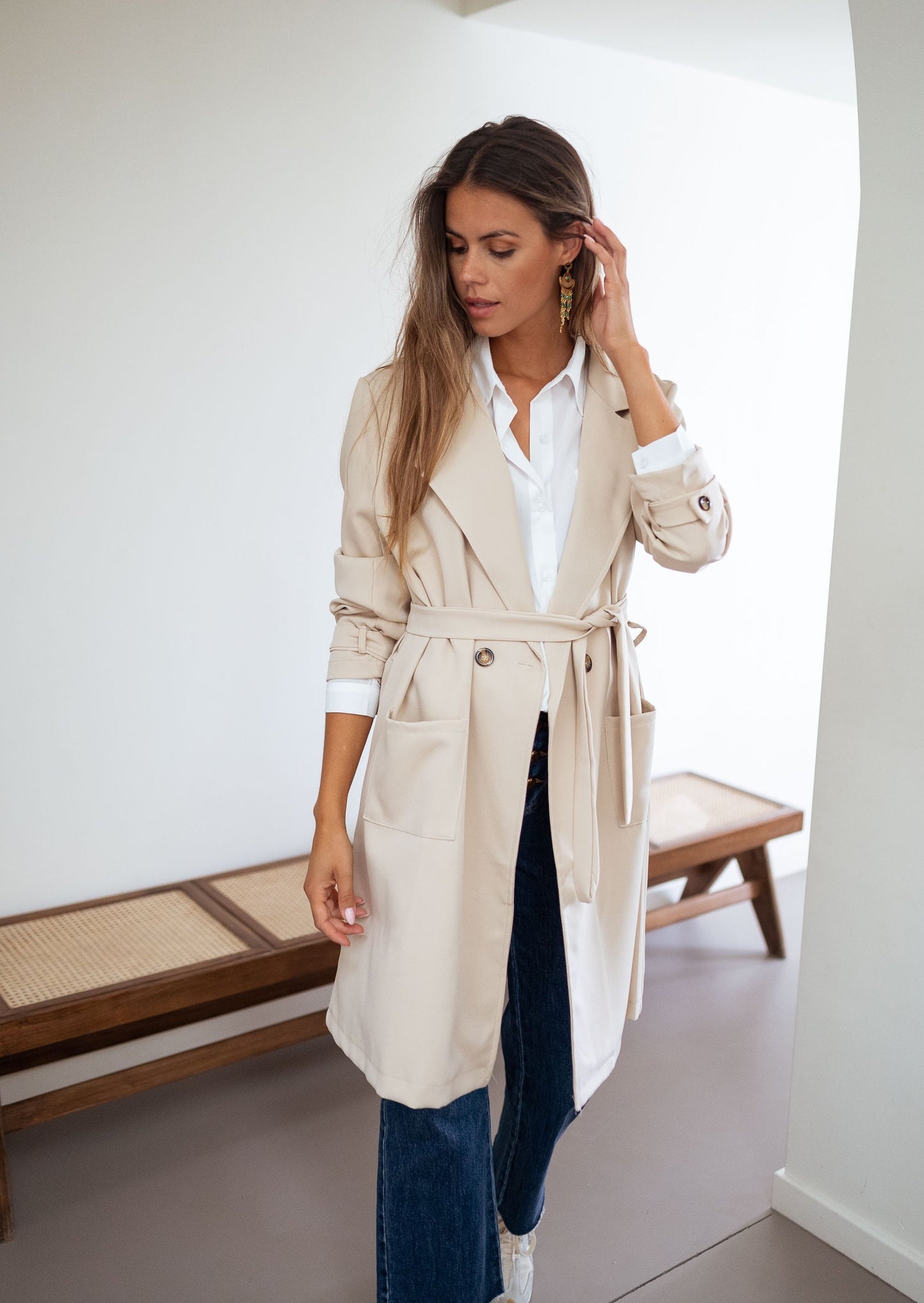 Beige Auguste Trench Coat